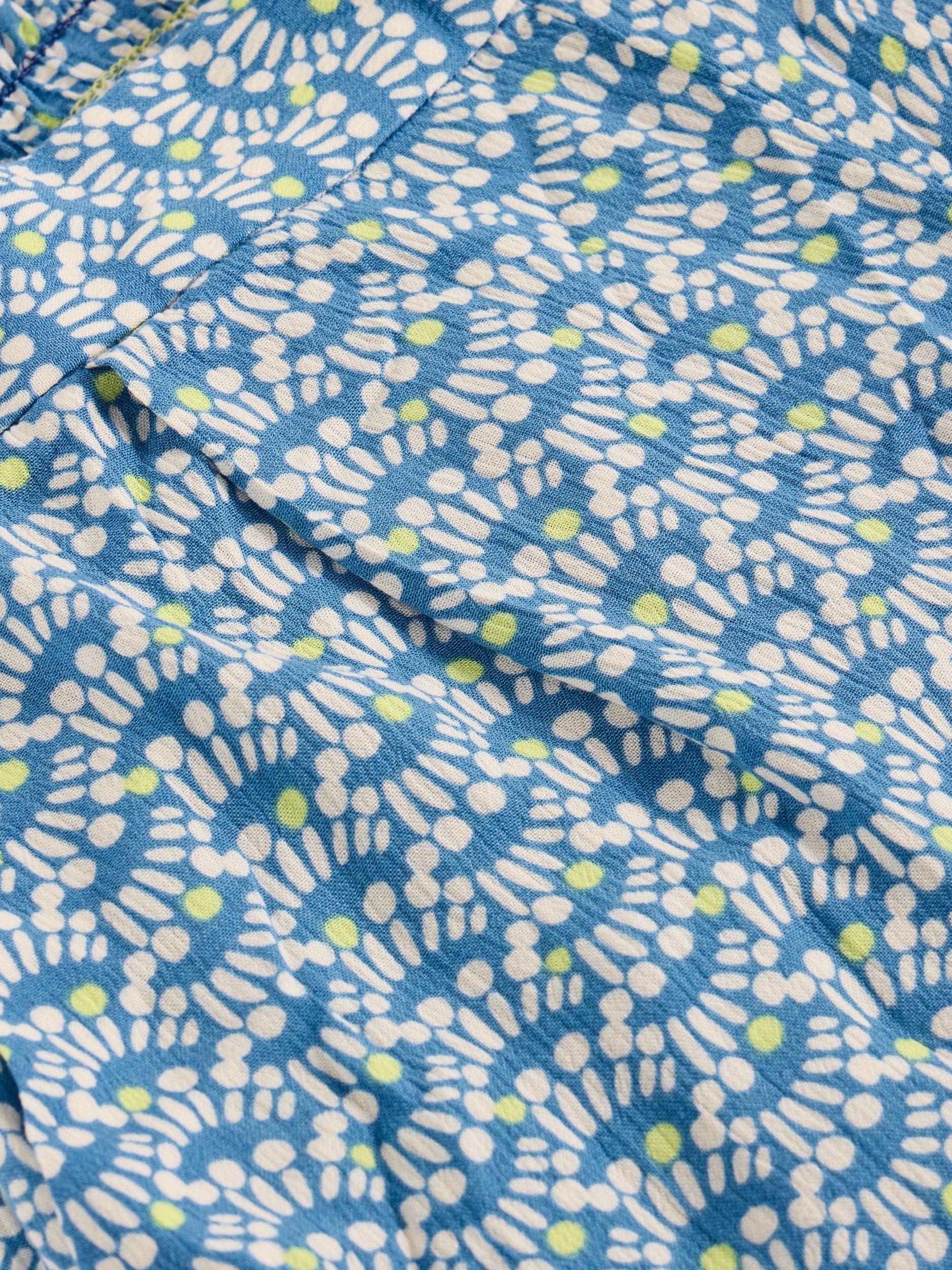 Product image 6 of 6, which shows White Stuff Lisette Culotte Wide Leg Trousers, Blue/Multi, 10