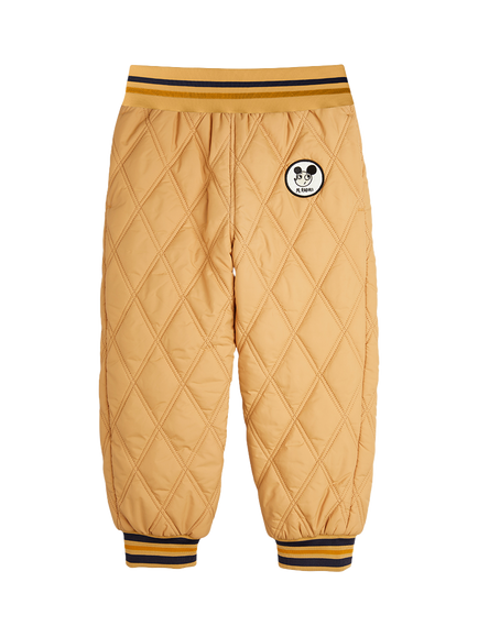Mini Rodini Kids' Quilted Ritzratz Patch Trousers, Brown, Brown