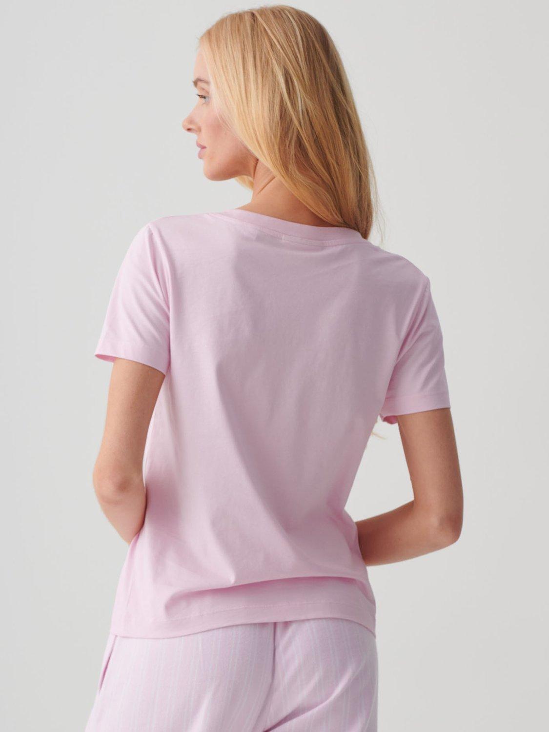 Product image 3 of 3, which shows British Boxers V-Neck Pure Organic Cotton T-Shirt, Pretty In Pink, XS