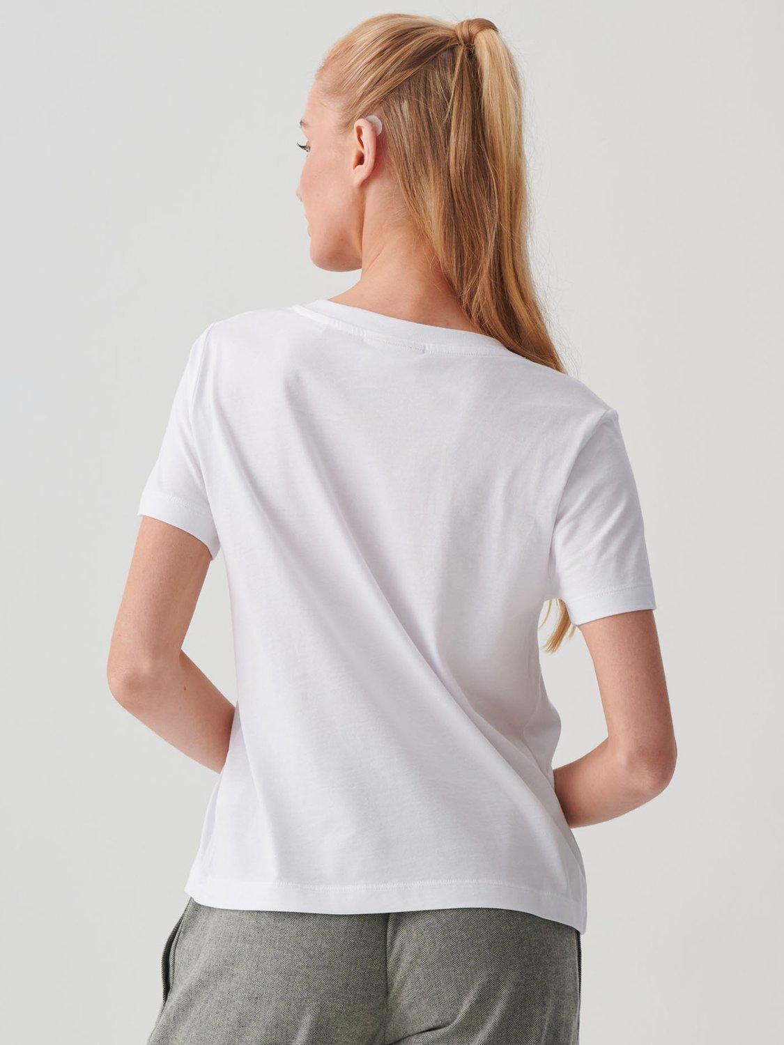 Product image 3 of 3, which shows British Boxers V-Neck Pure Organic Cotton T-Shirt, White, XS