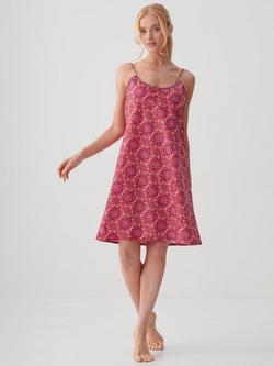 British Boxers Crisp Cotton Strappy Nightdress, Multi