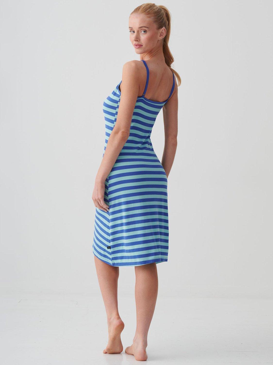 Product image 3 of 5, which shows British Boxers Ice Cream Bamboo Strappy Nightdress, Crystal Blue, XS