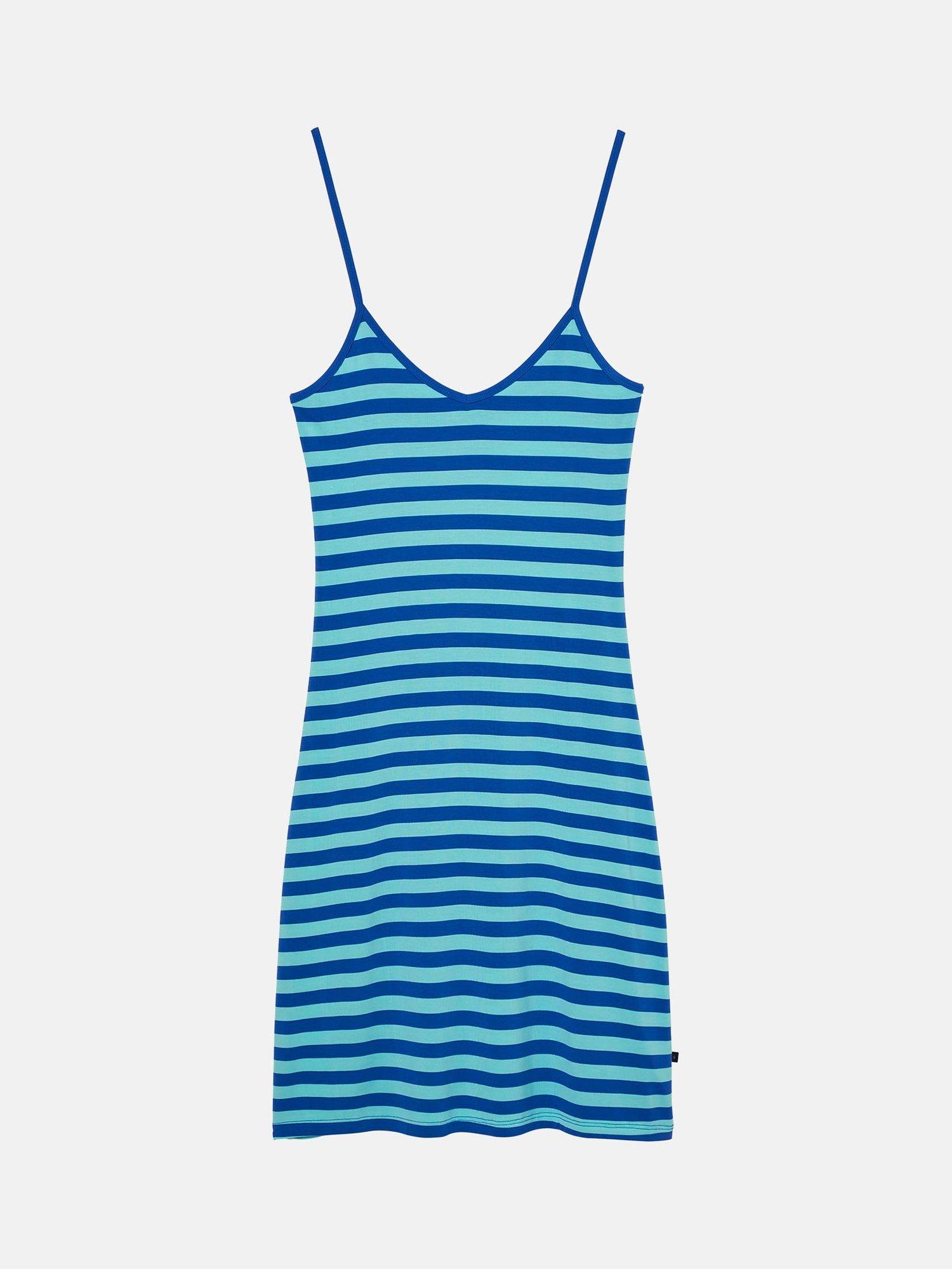 Product image 4 of 5, which shows British Boxers Ice Cream Bamboo Strappy Nightdress, Crystal Blue, XS