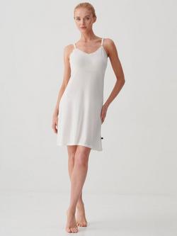 British Boxers Lace Trim Bamboo Rich Nightdress, Ivory