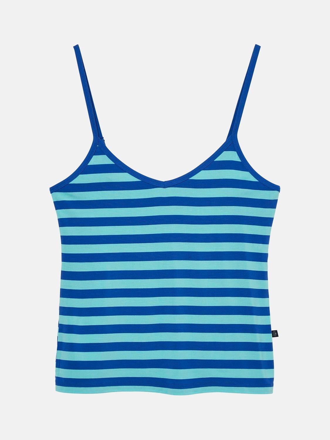 Product image 6 of 8, which shows British Boxers Ice Cream Bamboo Camisole Pyjama Set, Crystal Blue, XS