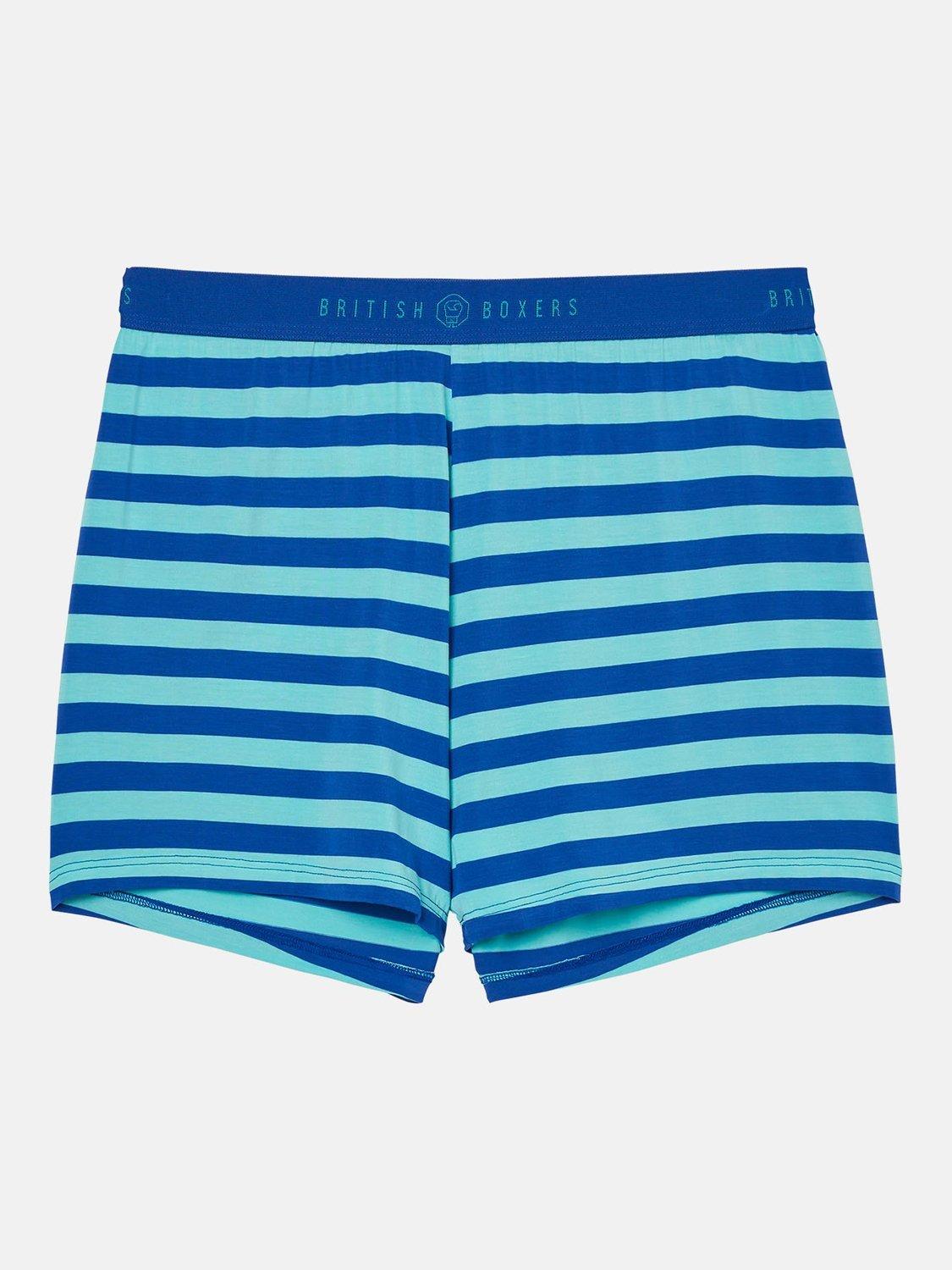Product image 7 of 8, which shows British Boxers Ice Cream Bamboo Short Pyjama Set, Crystal Blue, XS