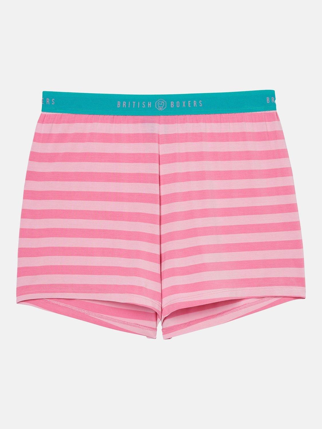 Product image 7 of 8, which shows British Boxers Ice Cream Bamboo Short Pyjama Set, Pink, XS