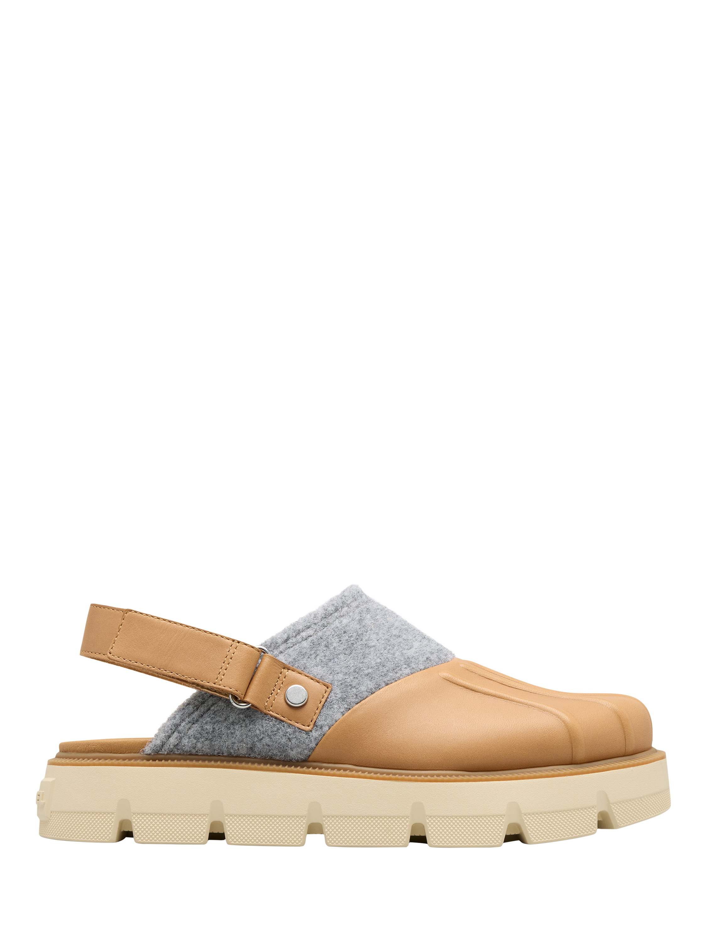 Product image 1 of 4, which shows SOREL Rein CB Slingback Clogs, Tan/Grey, 4