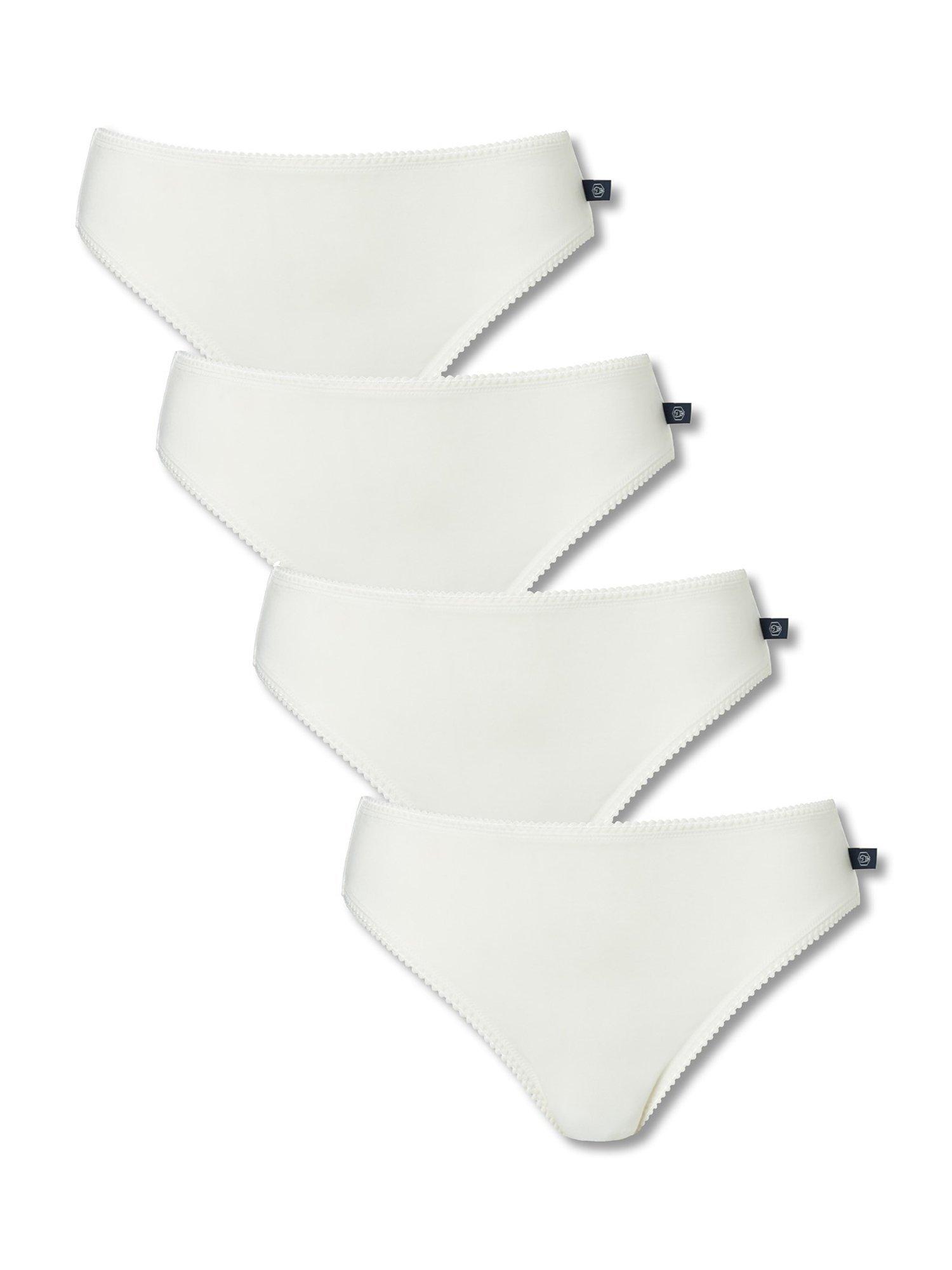 Product image 1 of 5, which shows British Boxers Bamboo High Leg Knickers, Pack of 4, Ivory, XS
