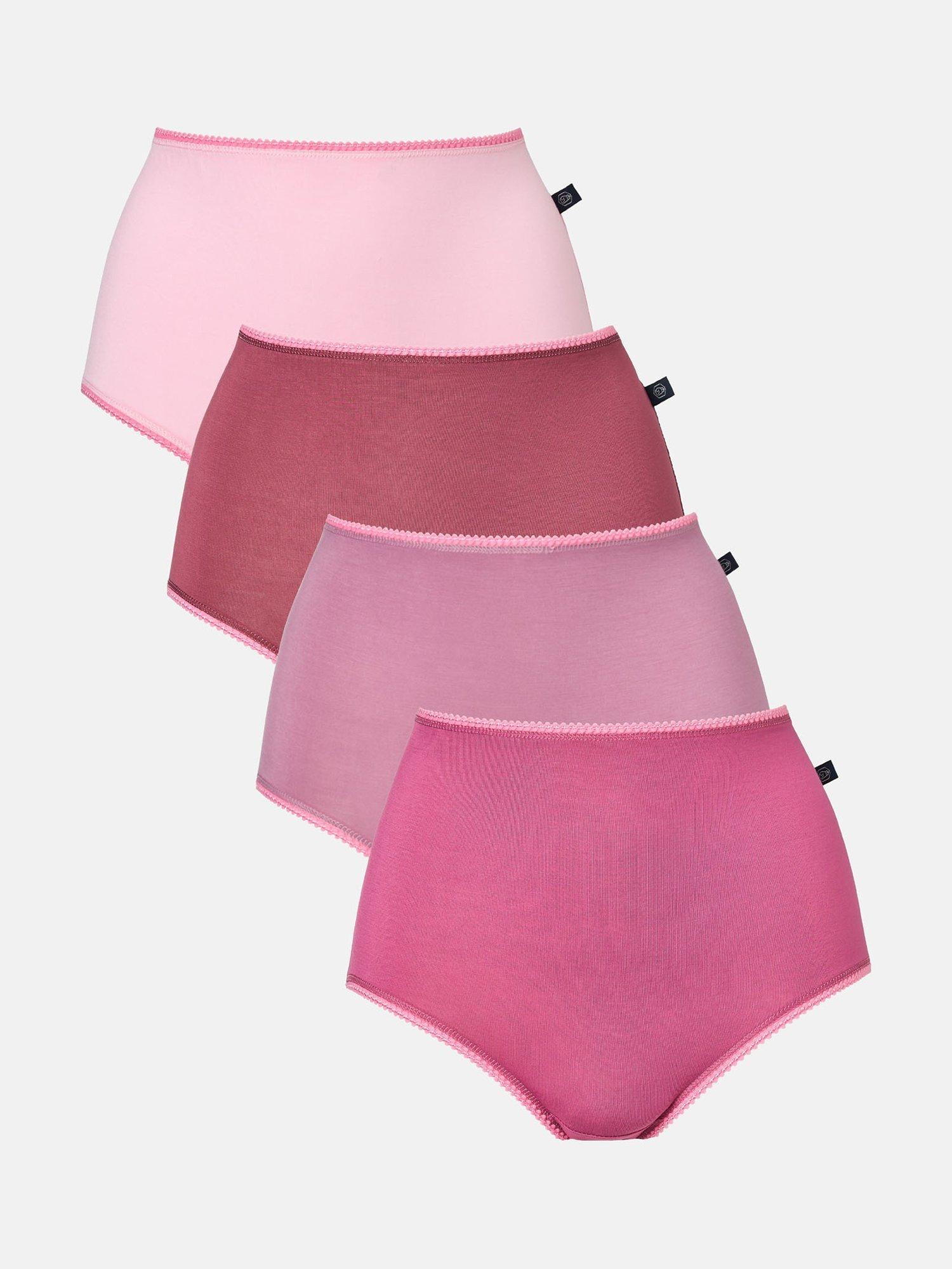 Product image 1 of 9, which shows British Boxers Ice Cream Bamboo Full Briefs, Pack of 4, Pink, XS