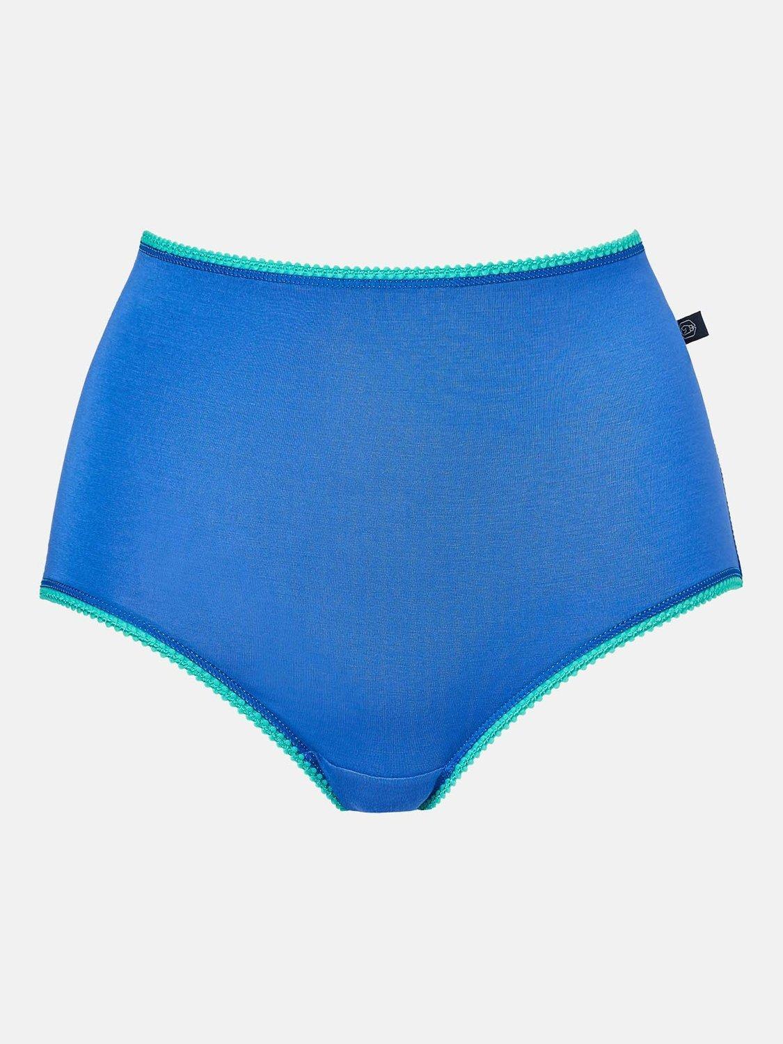 Product image 6 of 9, which shows British Boxers Ice Cream Bamboo Full Briefs, Pack of 4, Sea Green/Blue, XS