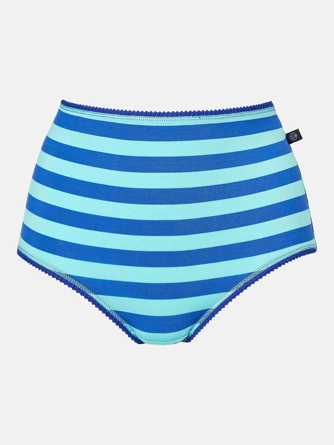 Product image 7 of 9, which shows British Boxers Ice Cream Bamboo Full Briefs, Pack of 4, Sea Green/Blue, XS