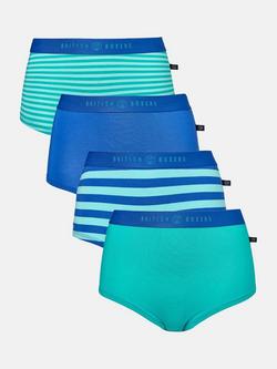 British Boxers Bamboo Hipster Boxer Briefs, Pack of 4, Sea Green/Blue