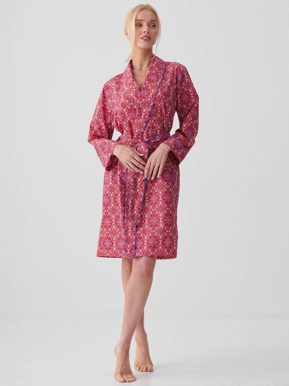 Product image 1 of 5, which shows British Boxers Byzantine Paisley Dressing Gown, Multi, XS