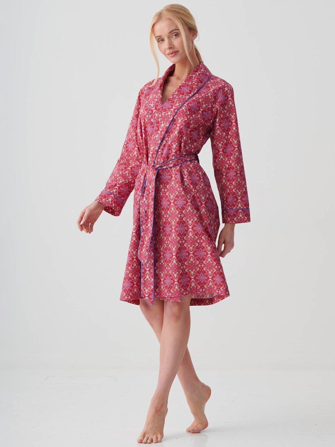 Product image 3 of 5, which shows British Boxers Byzantine Paisley Dressing Gown, Multi, XS