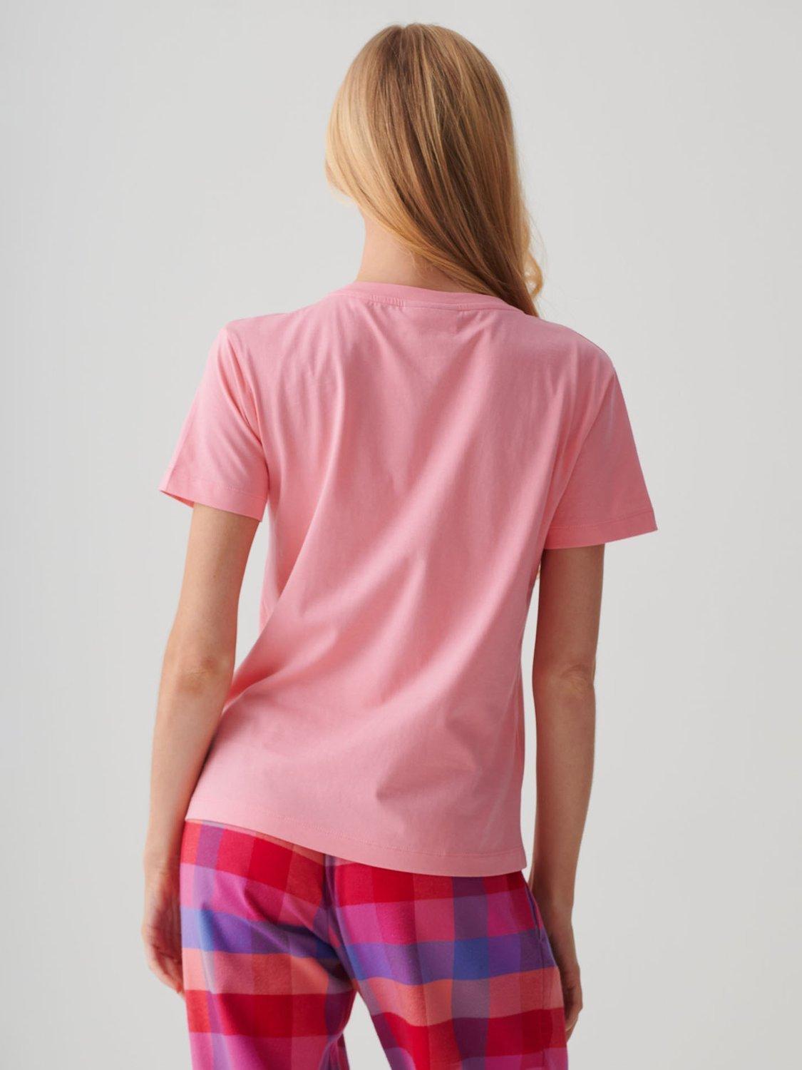 Product image 3 of 3, which shows British Boxers Scoop Neck Pure Organic Cotton T-Shirt, Coral, XS