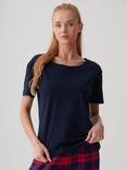 British Boxers Scoop Neck Pure Organic Cotton T-Shirt, French Navy