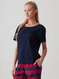 British Boxers Scoop Neck Pure Organic Cotton T-Shirt, French Navy