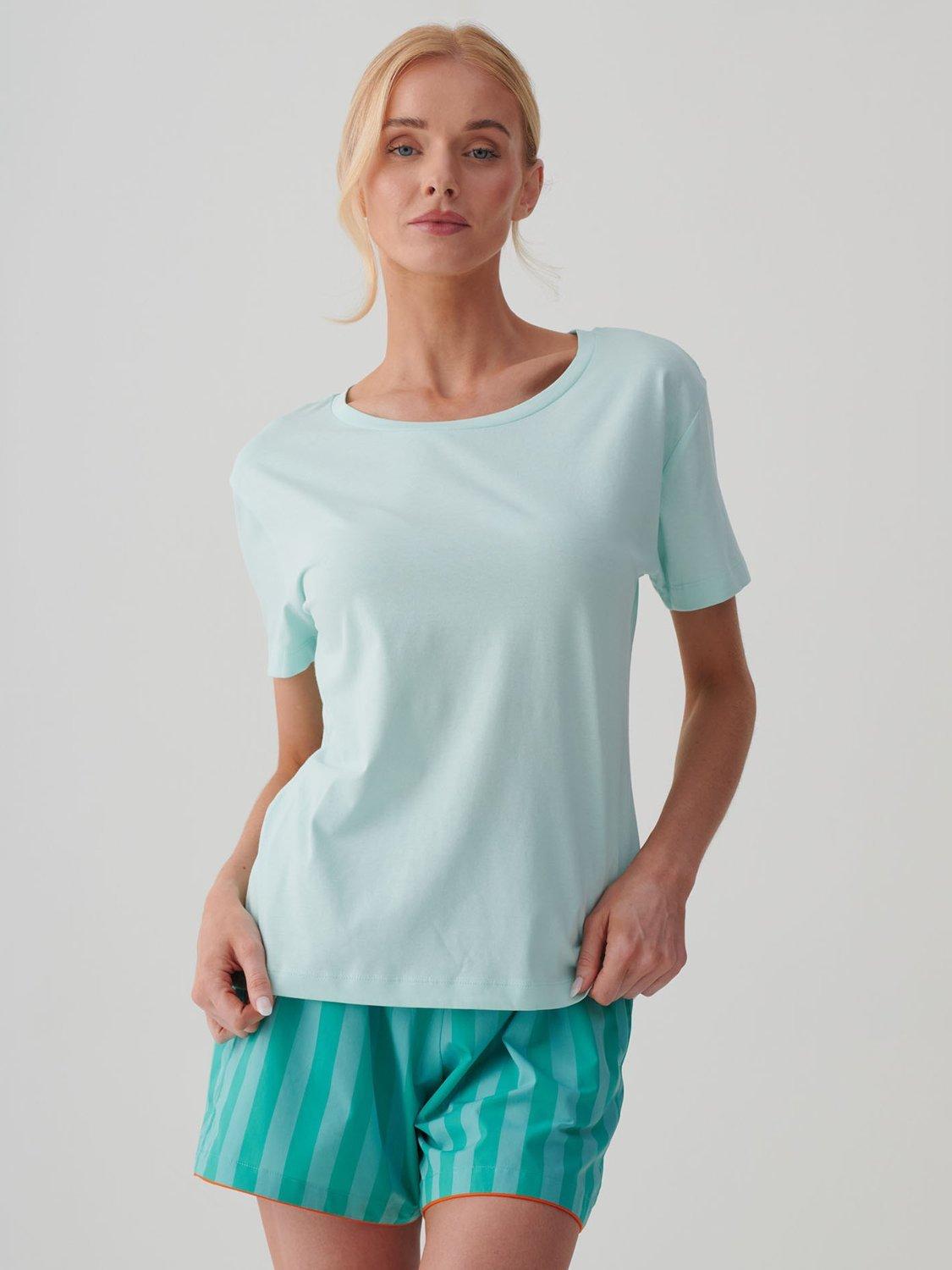 Product image 1 of 3, which shows British Boxers Scoop Neck Pure Organic Cotton T-Shirt, Caribbean Blue, XS