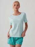 British Boxers Scoop Neck Pure Organic Cotton T-Shirt, Caribbean Blue