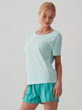British Boxers Scoop Neck Pure Organic Cotton T-Shirt, Caribbean Blue