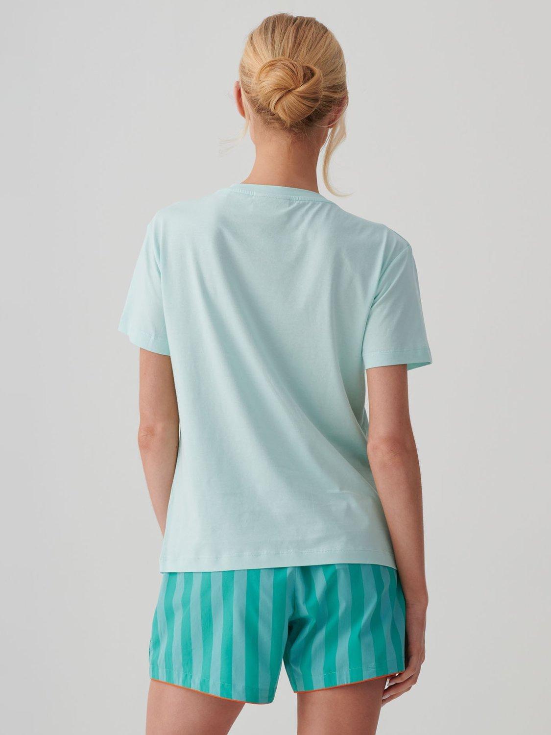 Product image 3 of 3, which shows British Boxers Scoop Neck Pure Organic Cotton T-Shirt, Caribbean Blue, XS