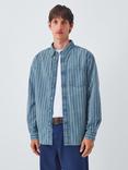 Dubbleware Vintage Long Sleeve Shirt, Denim Stripe