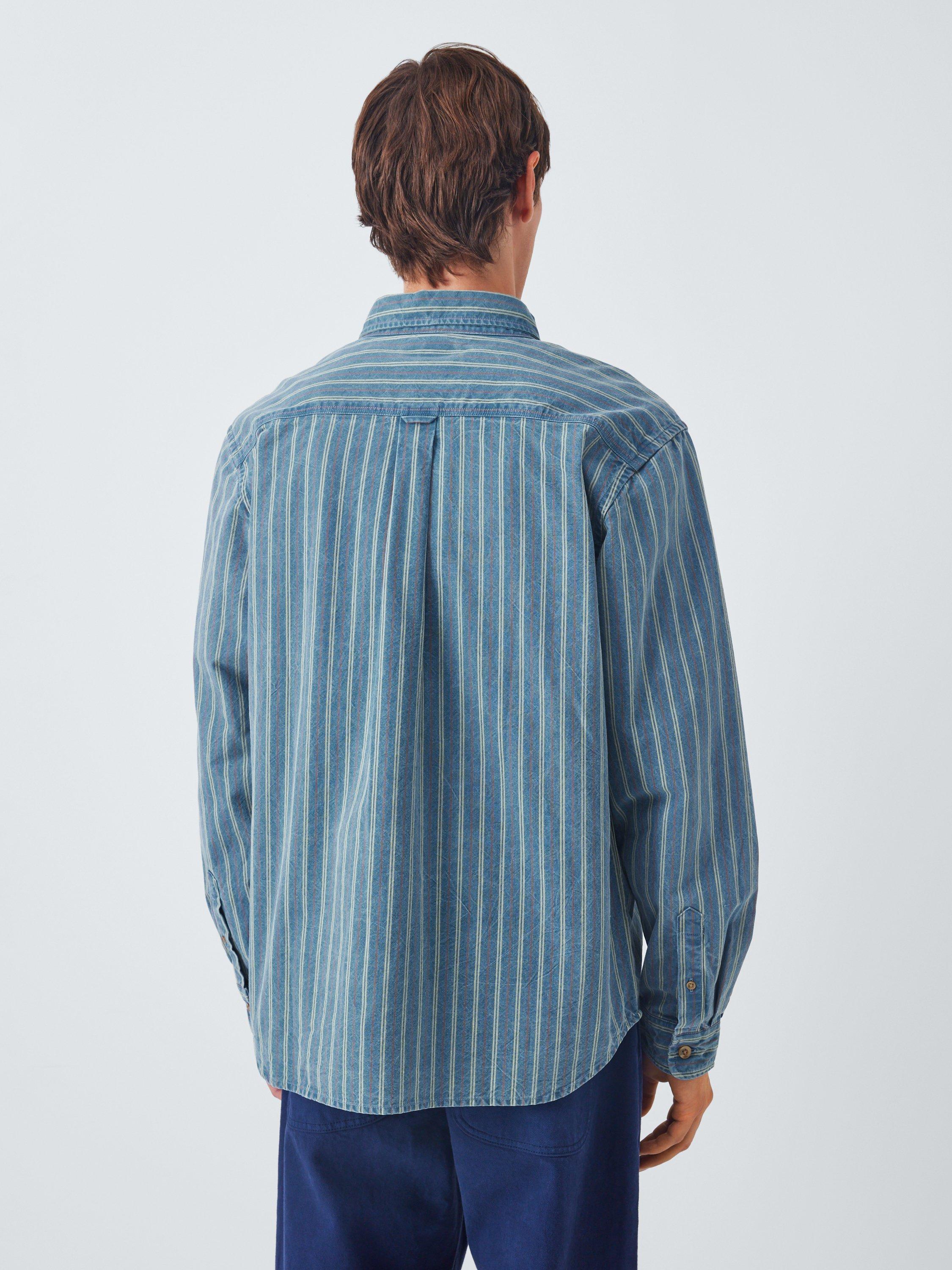 Product image 2 of 6, which shows Dubbleware Vintage Long Sleeve Shirt, Denim Stripe, L