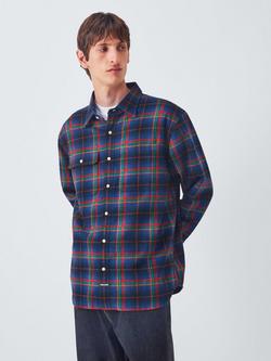 Dubbleware Chunky Weave Check Work Shirt, Blue, Blue