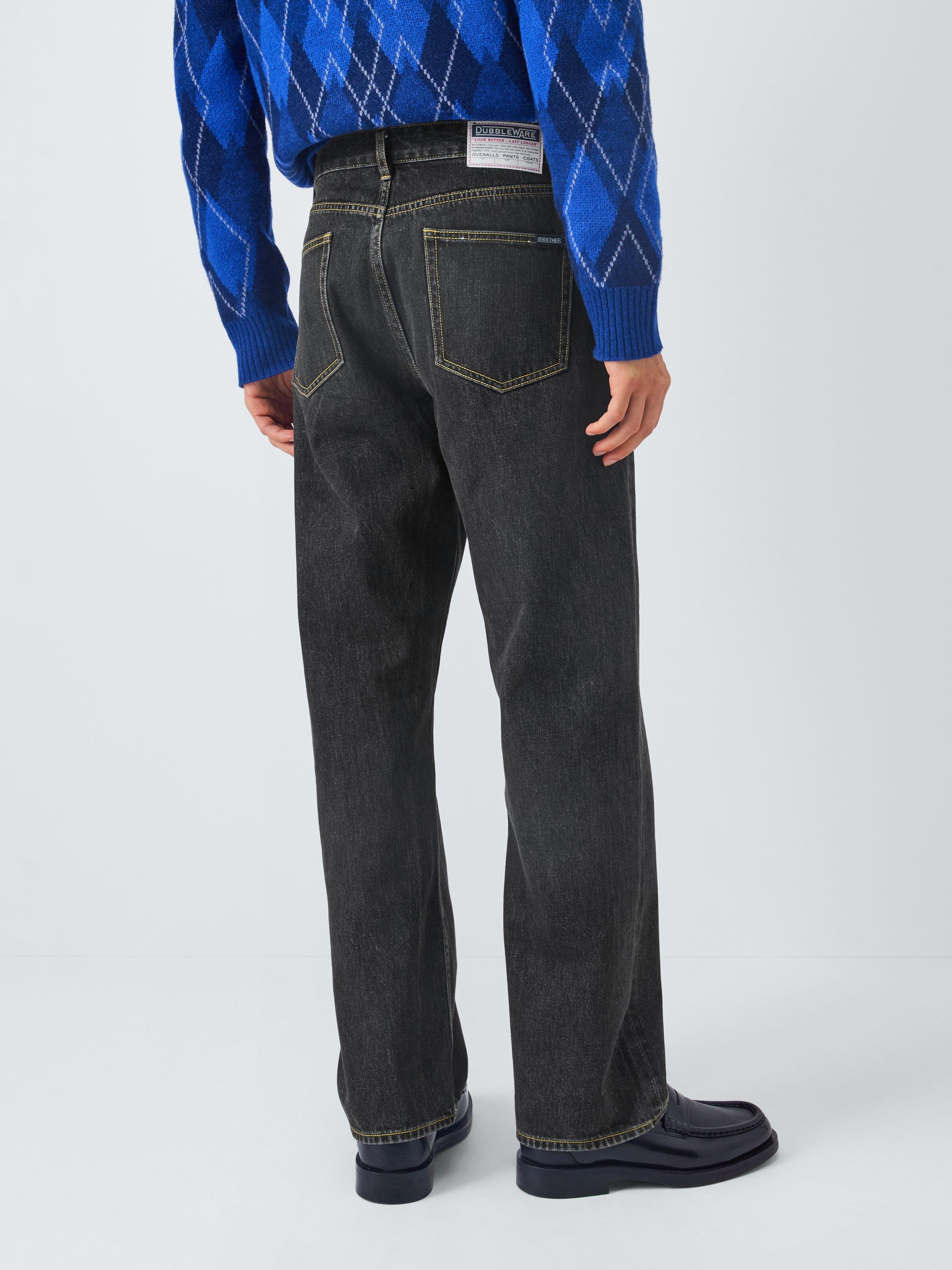 Product image 2 of 6, which shows Dubbleware Selvedge Denim Work Jeans, Black Wash, 32R