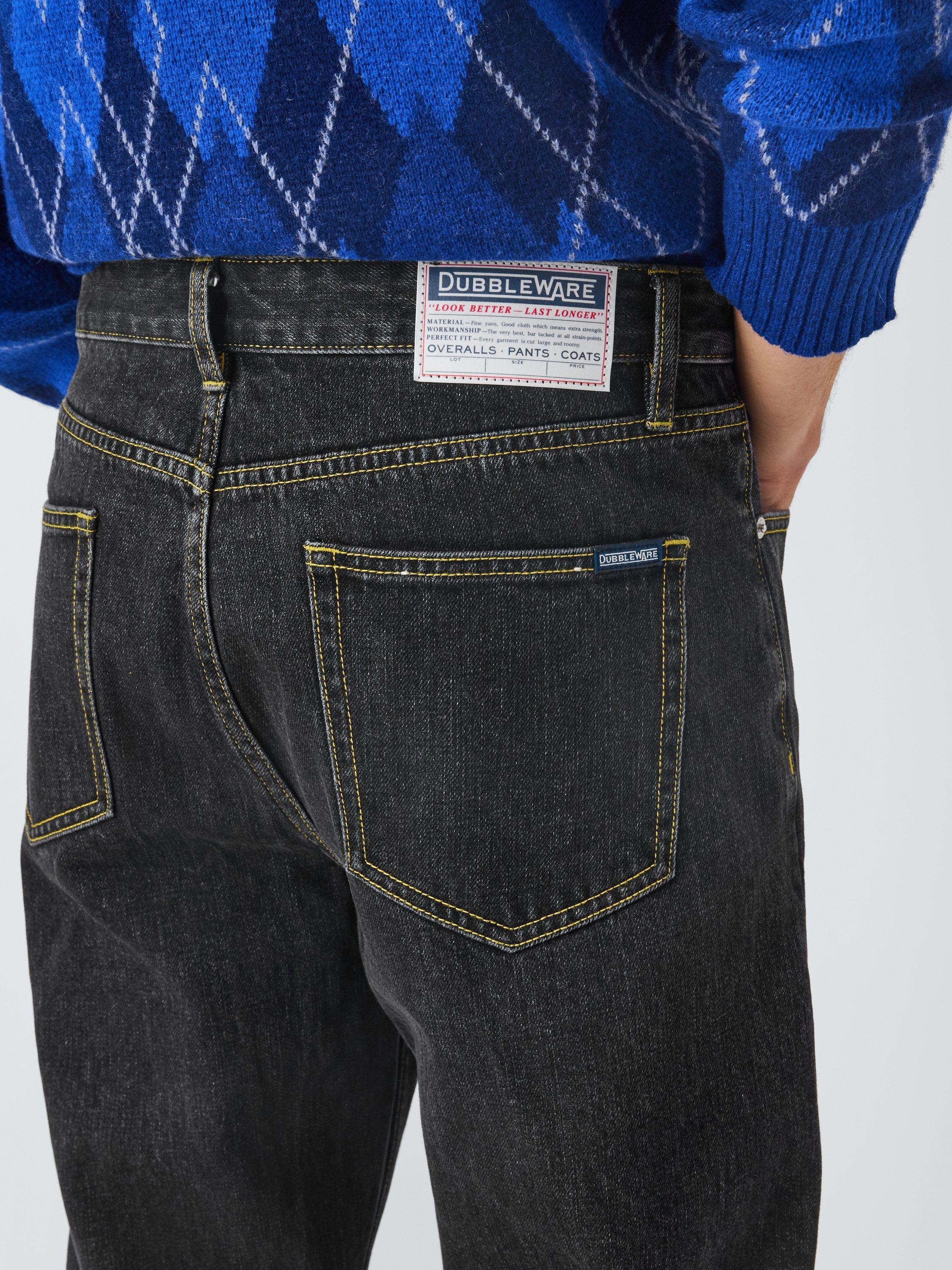 Product image 6 of 6, which shows Dubbleware Selvedge Denim Work Jeans, Black Wash, 32R