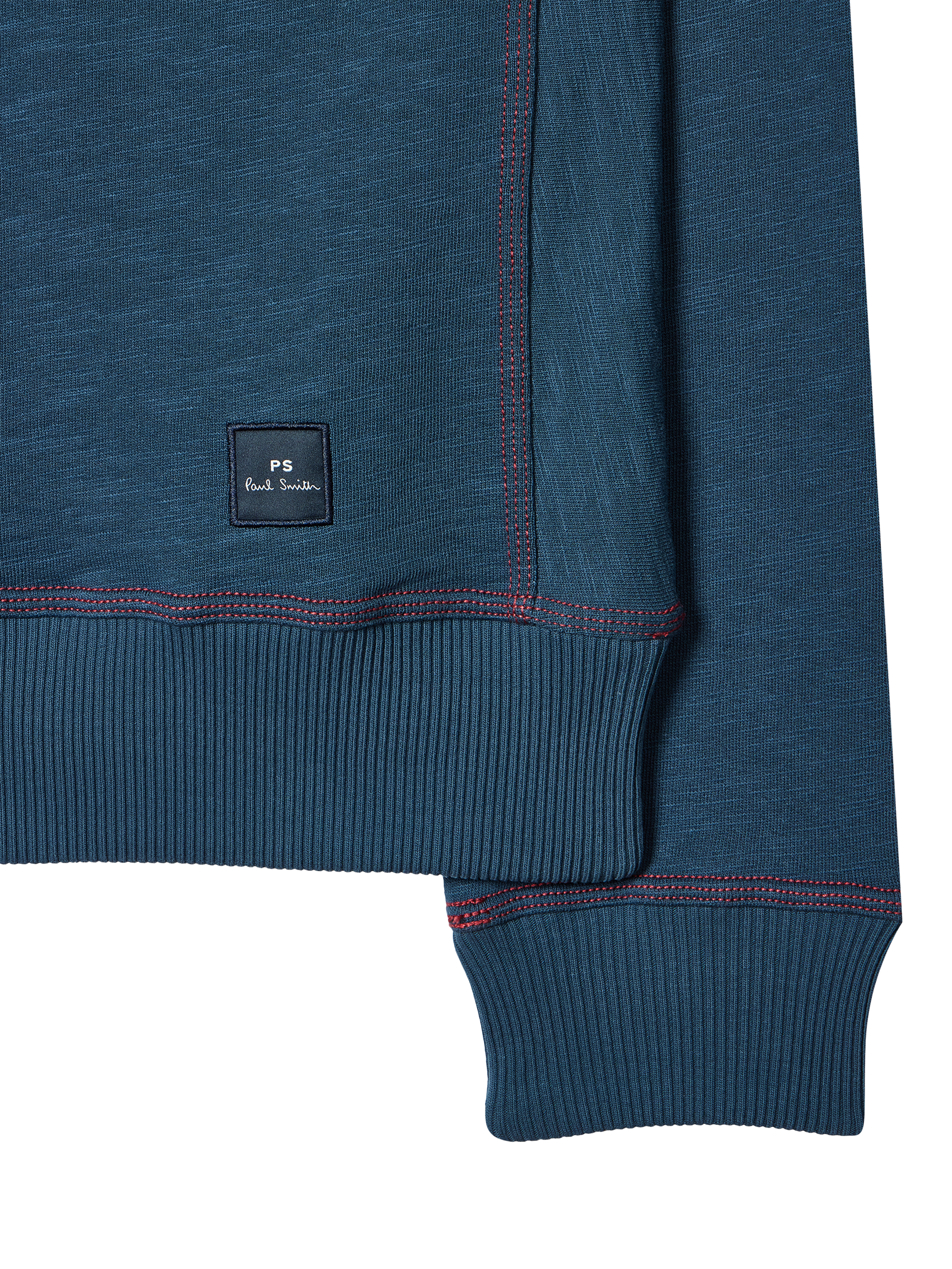 Product image 2 of 2, which shows Paul Smith Half Zip Cotton Blend Polo Shirt, Blue, S