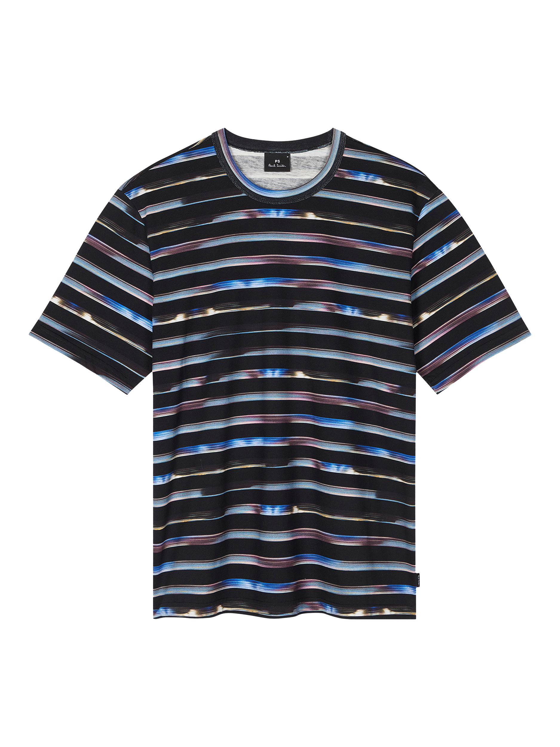 Product image 1 of 2, which shows Paul Smith Crew Neck Stripe Cotton T-Shirt, Black, S