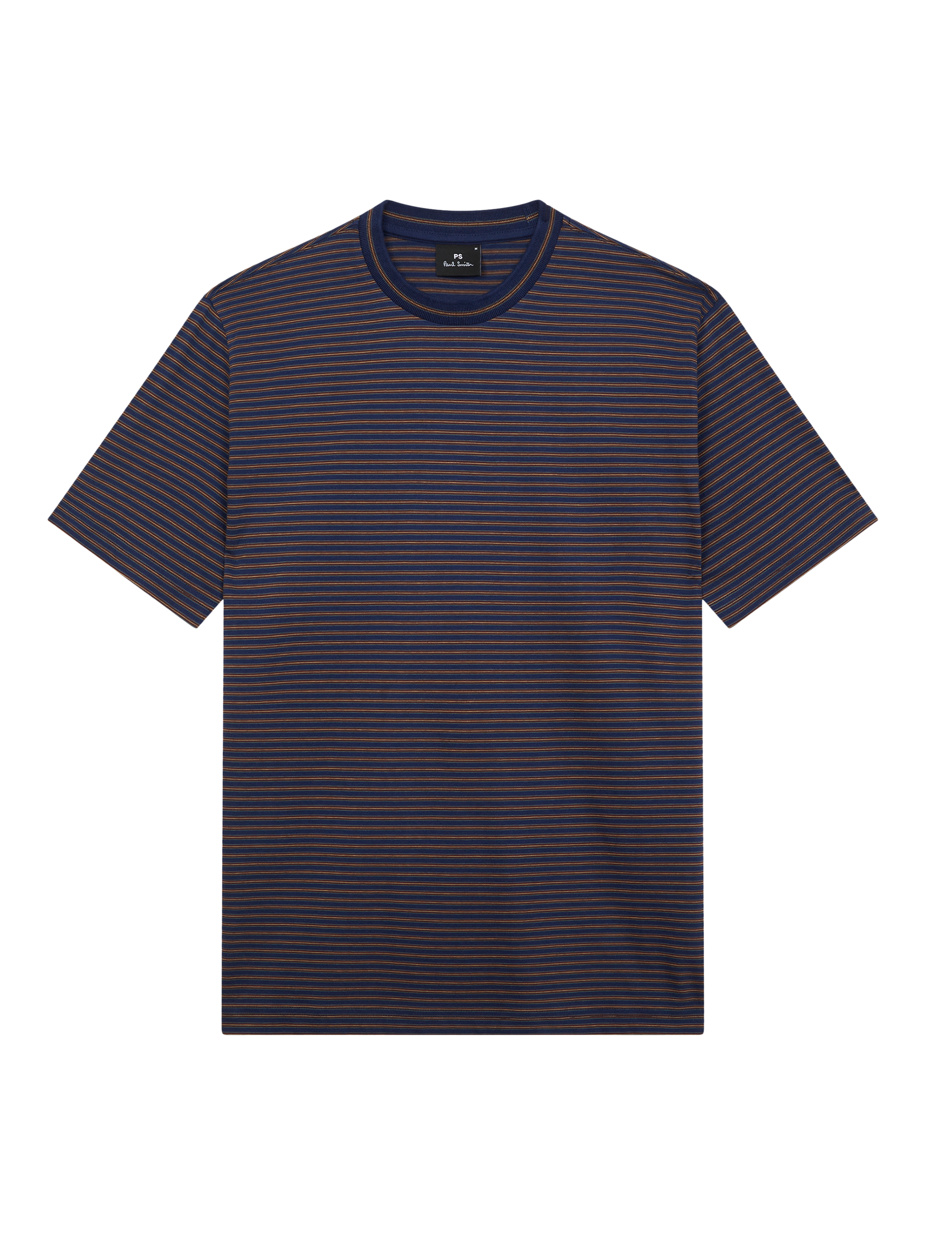 Product image 1 of 3, which shows Paul Smith Crew Neck Stripe Cotton T-Shirt, Blue, L
