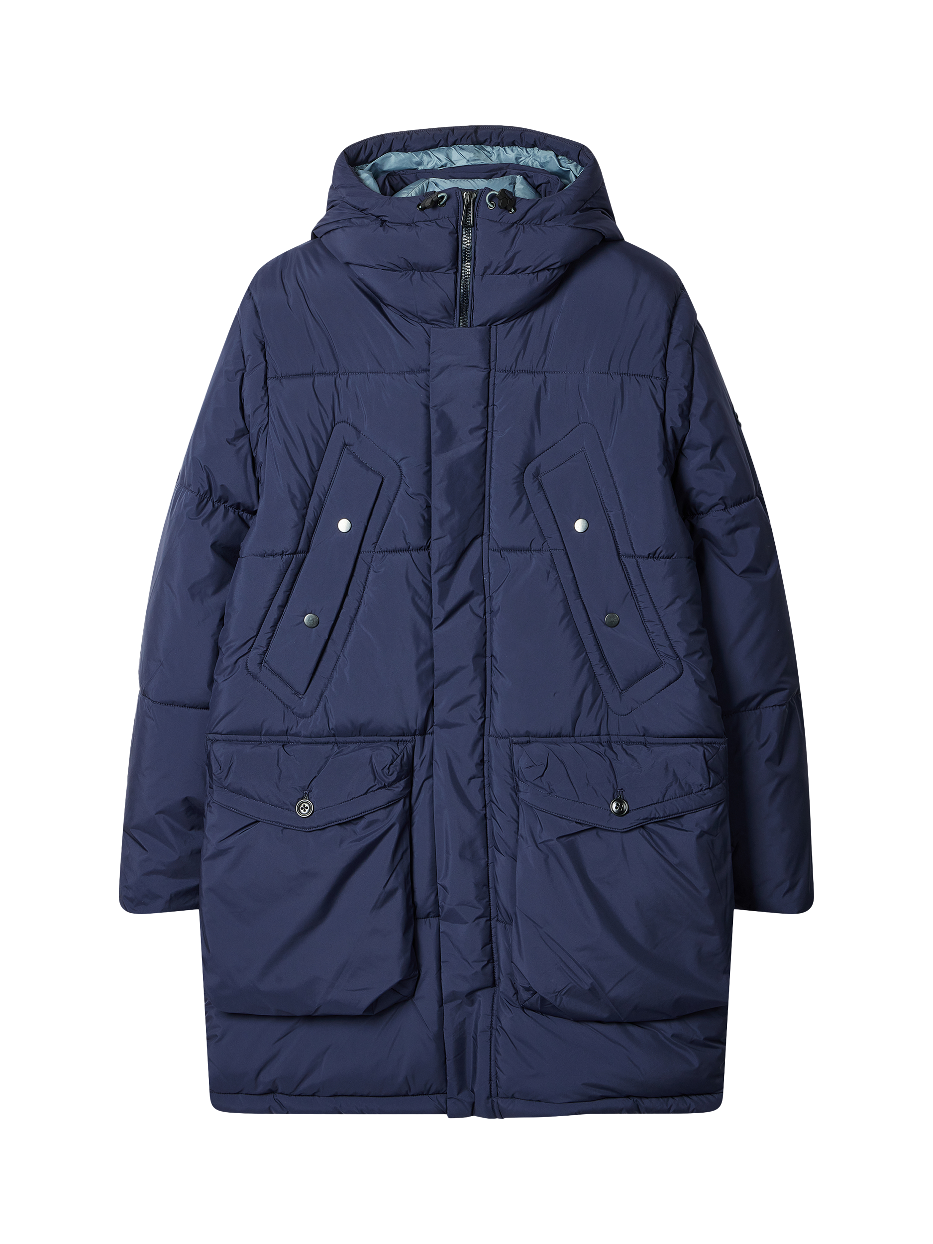 Product image 1 of 4, which shows Paul Smith Hooded Quilted Coat, Blue, XL