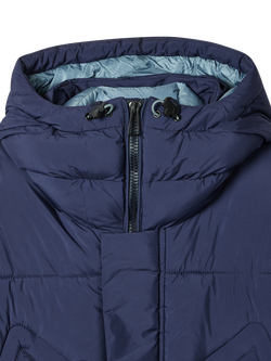 Paul Smith Hooded Quilted Coat, Blue - view 2, Blue