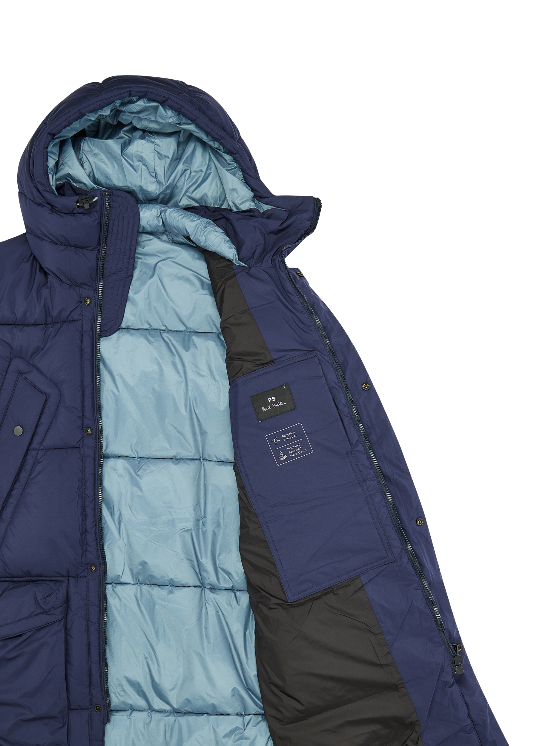 Product image 4 of 4, which shows Paul Smith Hooded Quilted Coat, Blue, XL