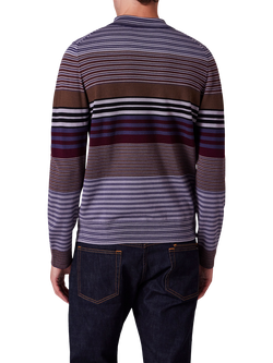 Paul Smith Stripe Merino Wool Polo Shirt - view 2, Purple