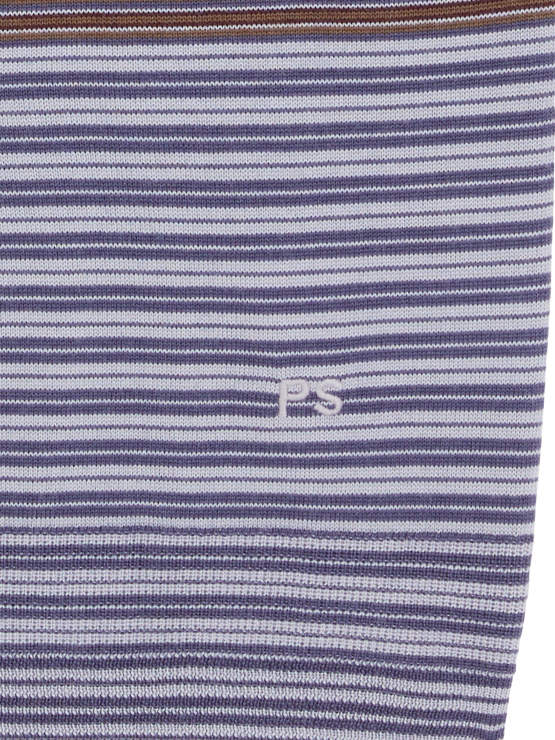Product image 7 of 7, which shows Paul Smith Stripe Merino Wool Polo Shirt, Purple, M