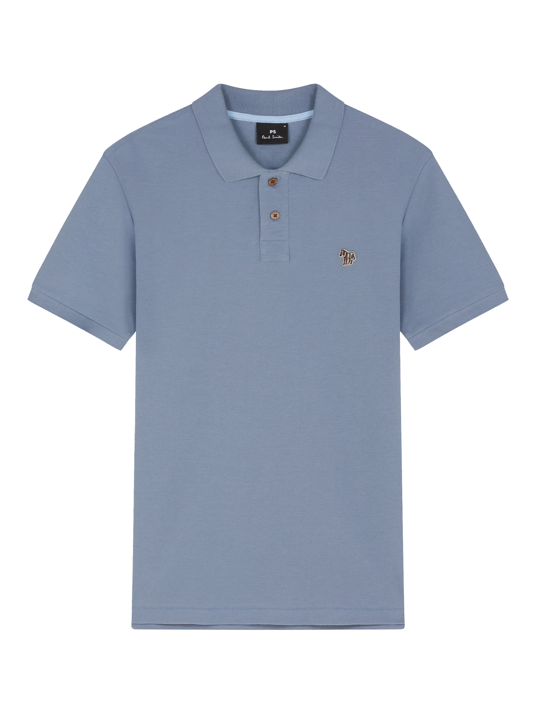 Product image 1 of 3, which shows Paul Smith Zebra Motif Cotton Polo Shirt, Blue, XL