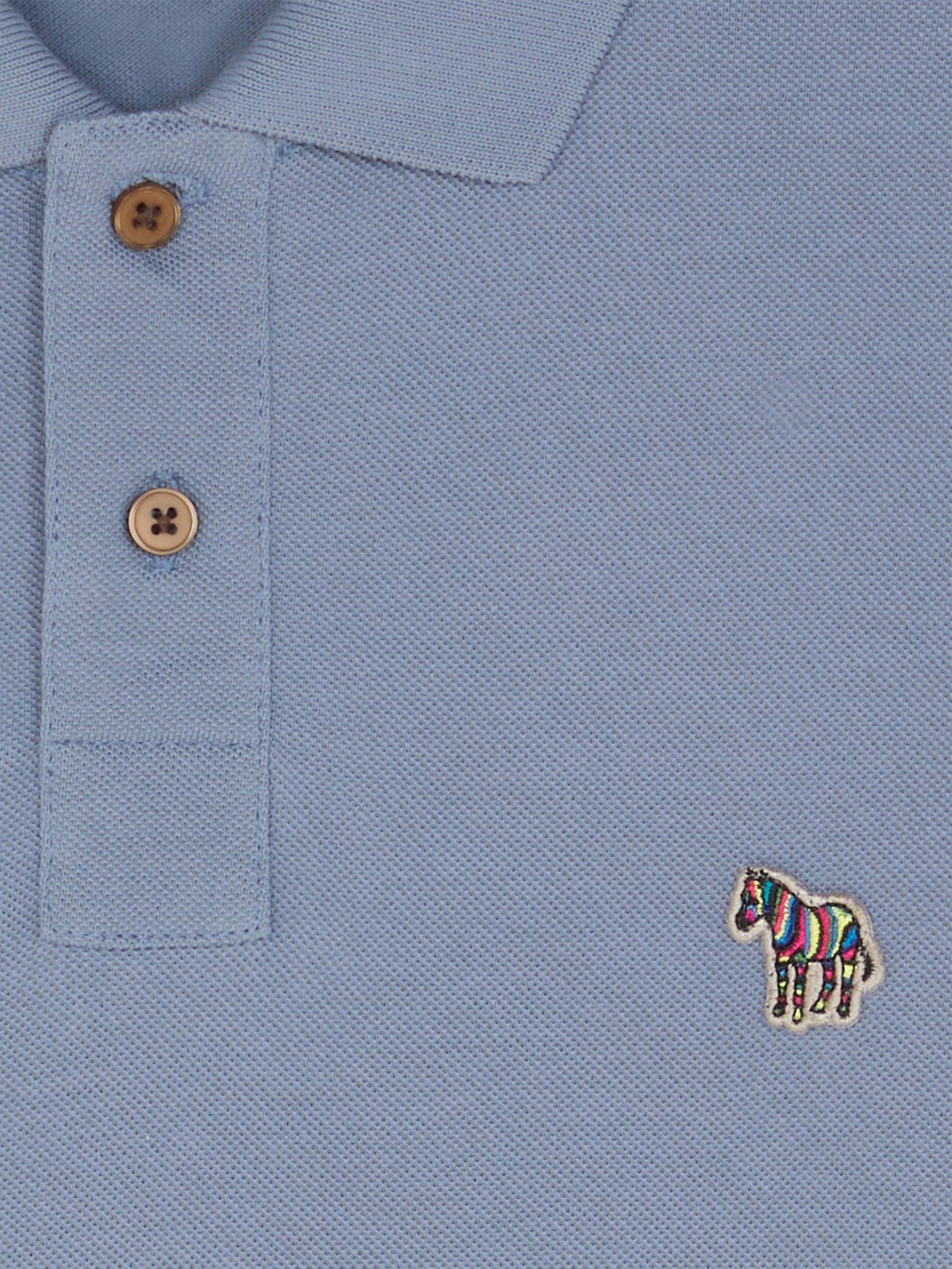 Product image 3 of 3, which shows Paul Smith Zebra Motif Cotton Polo Shirt, Blue, XL