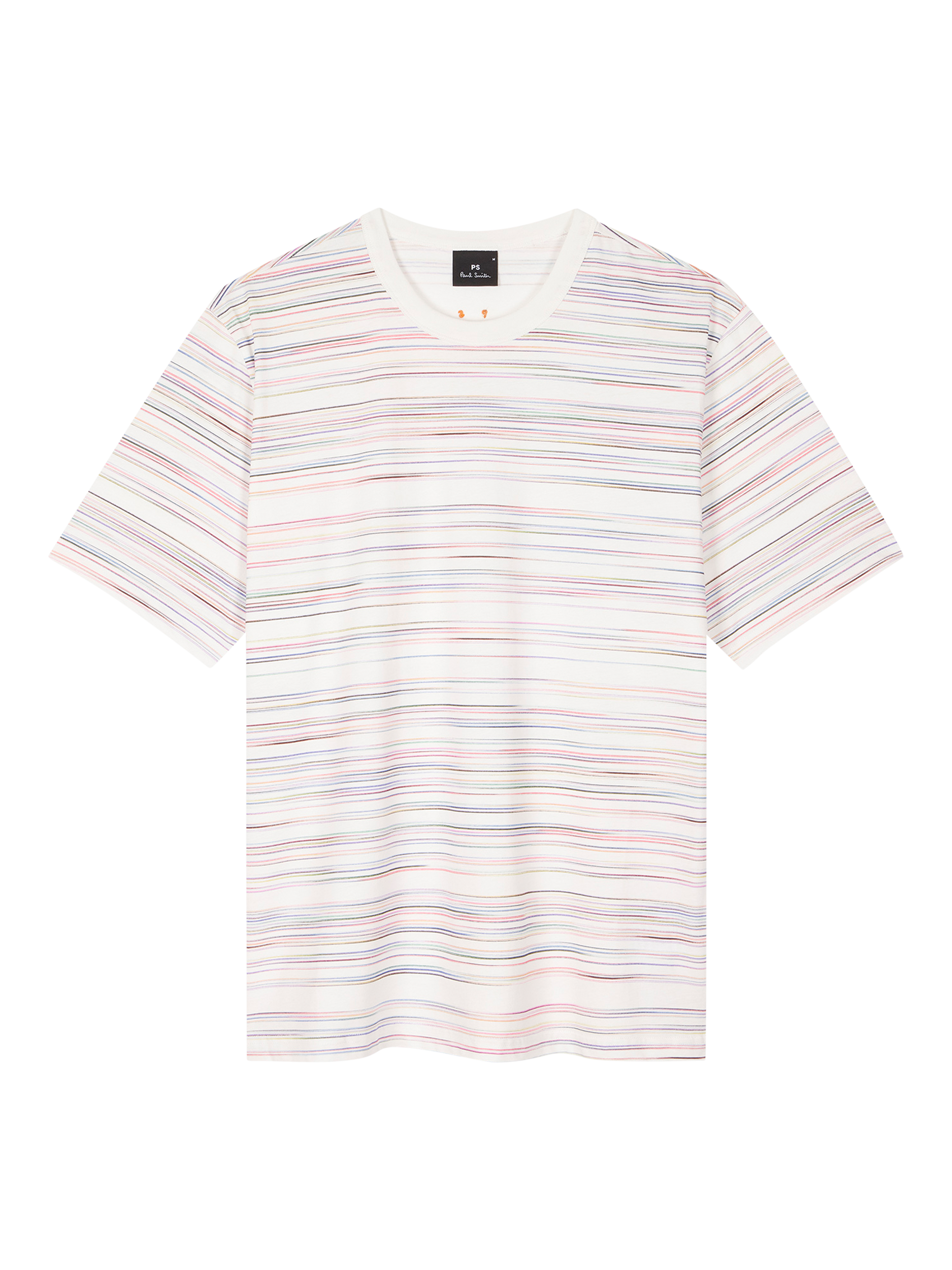 Product image 1 of 2, which shows Paul Smith Crew Neck Stripe Cotton T-Shirt, White, S