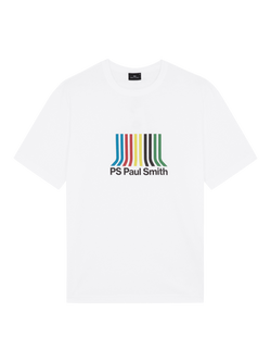 Paul Smith Logo Stripe Cotton T-Shirt, White