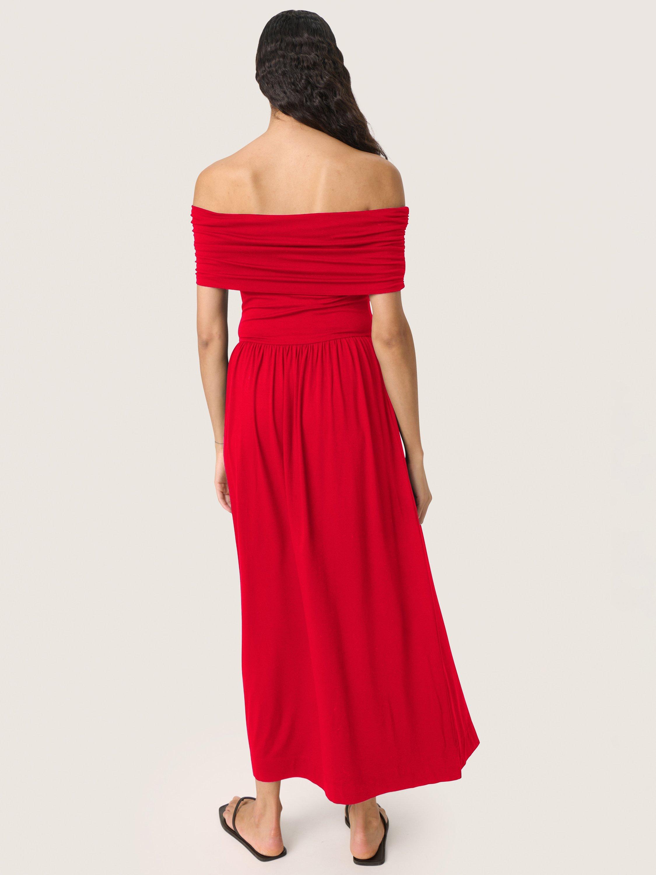 Product image 2 of 5, which shows Soaked In Luxury Hanadi Off Shoulder Maxi Dress, Salsa, XS
