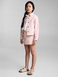 Mango Kids' Sabina Cotton Denim Jacket, Pink