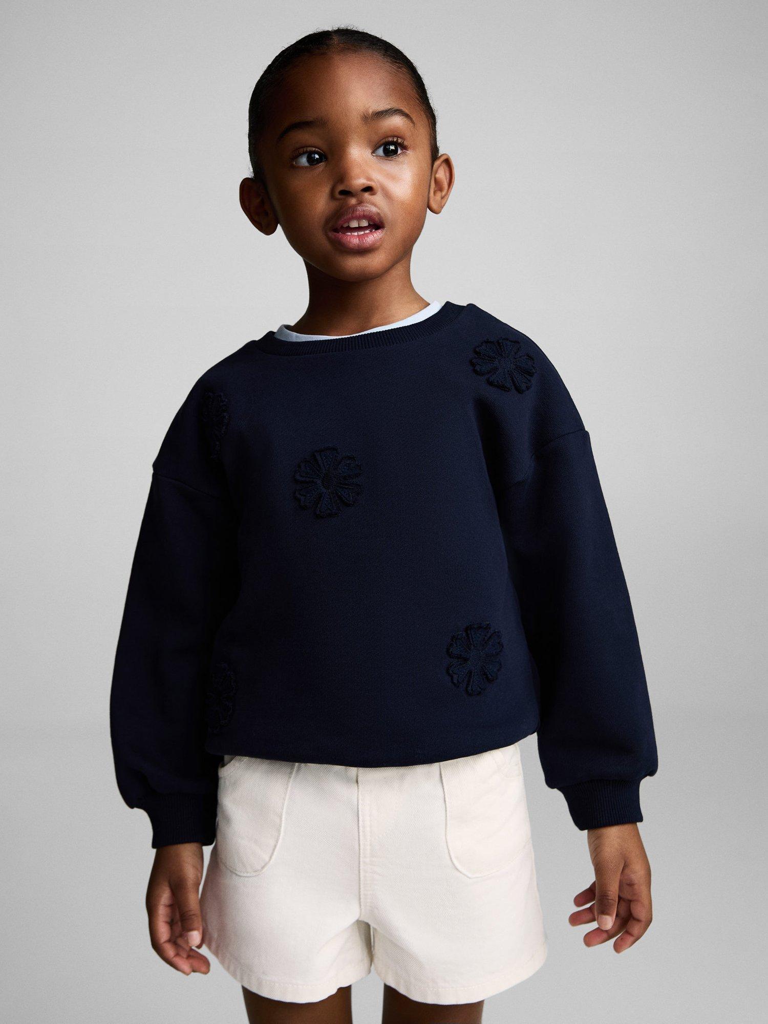 Product image 1 of 6, which shows Mango Kids' Denim Paperbag Shorts, Light Beige, 12-18 months