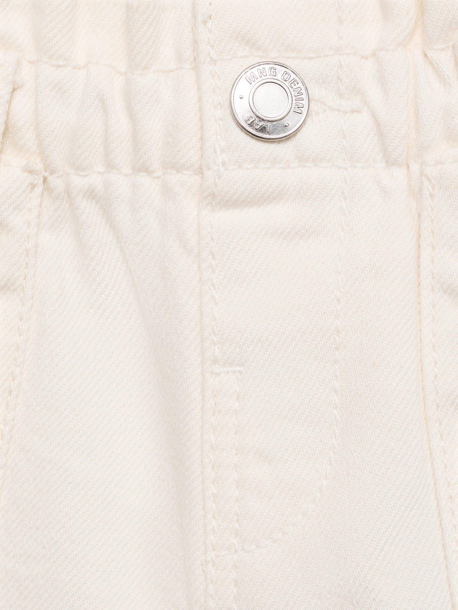 Product image 6 of 6, which shows Mango Kids' Denim Paperbag Shorts, Light Beige, 12-18 months