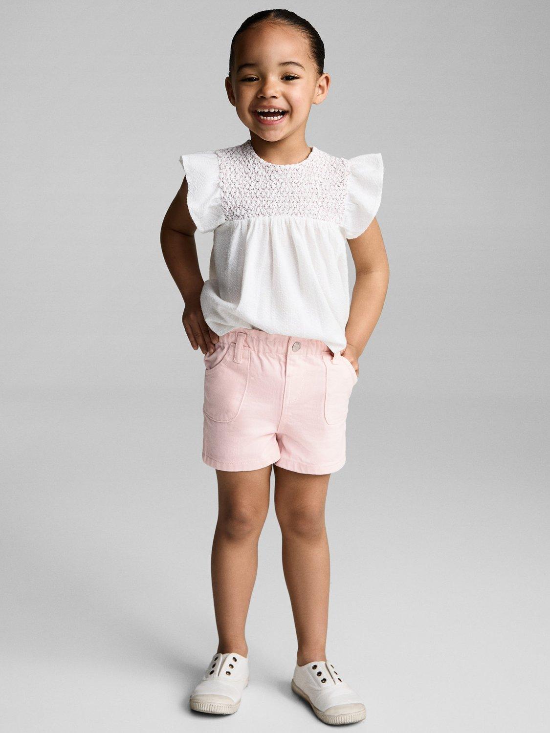 Product image 2 of 6, which shows Mango Kids' Pepi Cotton Shorts, Pink, 12-18 months