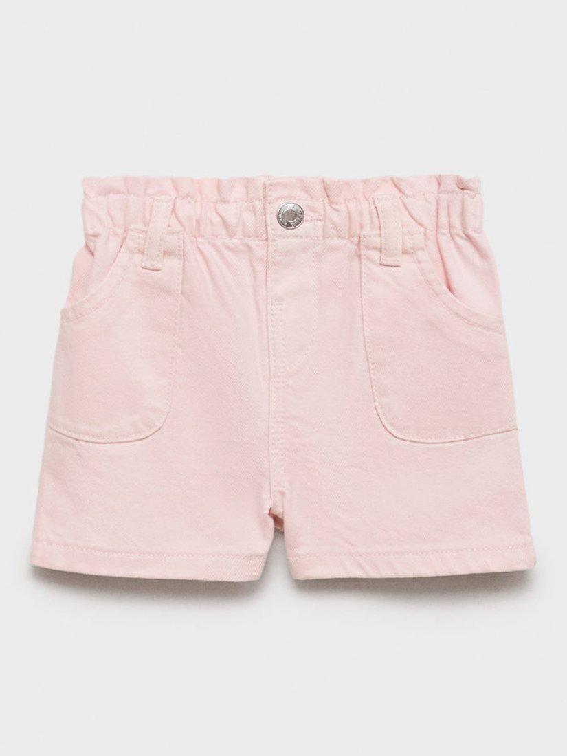 Product image 3 of 6, which shows Mango Kids' Pepi Cotton Shorts, Pink, 12-18 months