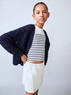 Mango Kids' Sea Cotton Mini Skort, Natural White